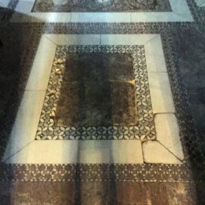 The stunning, ancient mosaic floor in the Veljusa Monastery main chamber. Click through to read why this was one of the most peaceful places I've ever experienced.