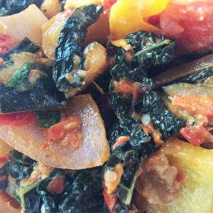 Seasonal veggies with ajvar